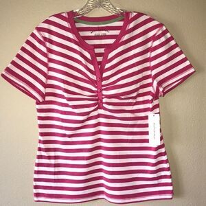NEW Weatherproof Pink And White Shirt